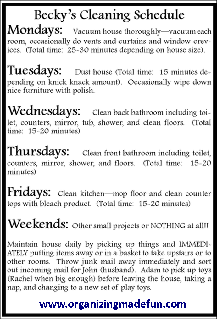Cleaningschedule